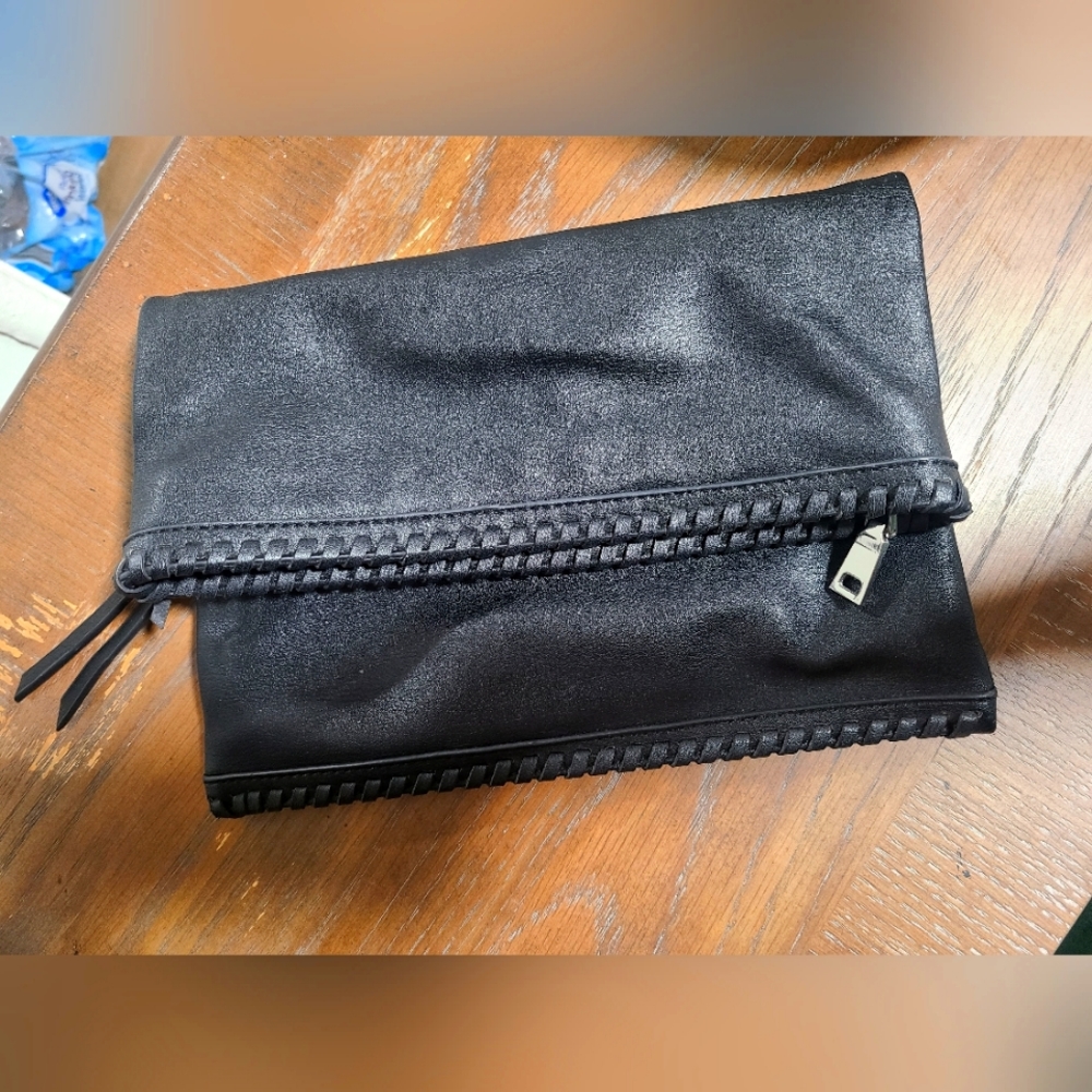 Vegan Leather Convertible Foldover Clutch